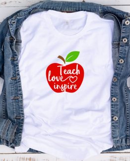 T-Shirt Teach Love Inspire Apple by Clotee.com Aesthetic Clothing