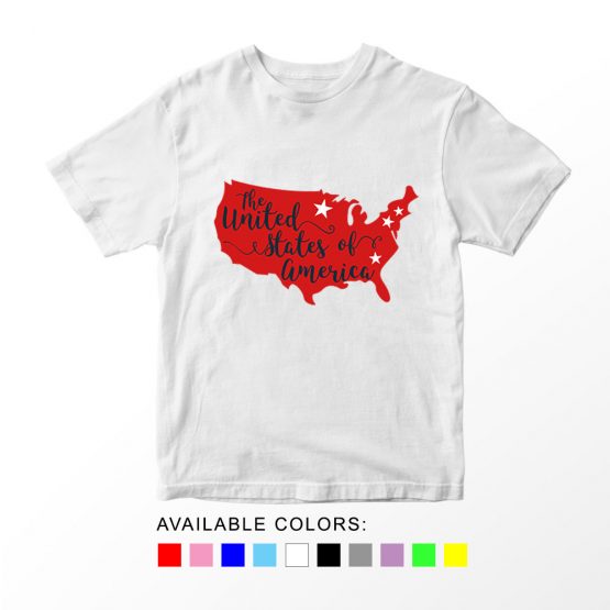T-Shirt The United States Of America Patriotic Kids Independence Day 4th July by Clotee.com Aesthetic Clothing