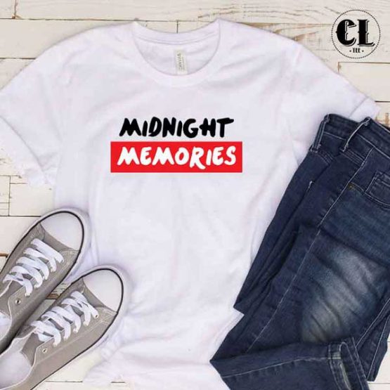 T-Shirt Midnight Memories men women round neck tee. Printed and delivered from USA or UK