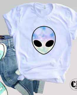 T-Shirt Alien Head men women round neck tee. Printed and delivered from USA or UK
