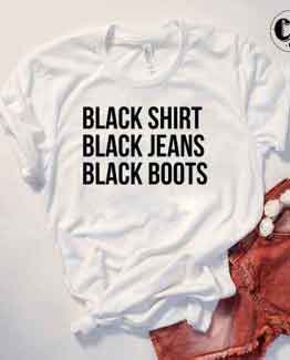 T-Shirt Black Shirt Jeans Boots by Clotee.com Tumblr Aesthetic Clothing