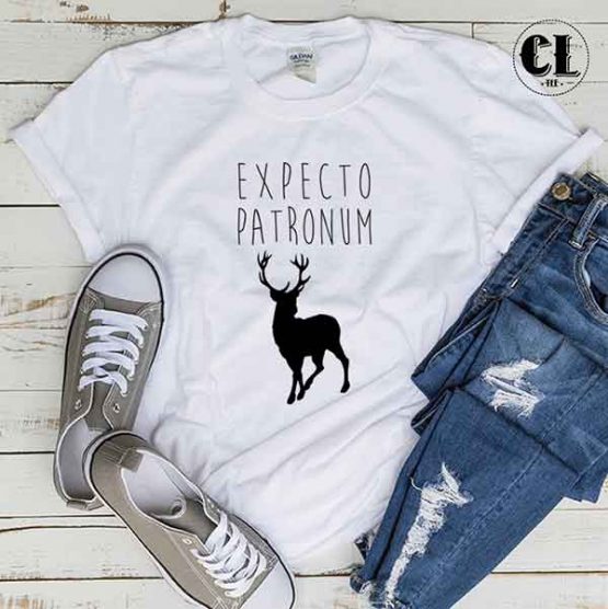 T-Shirt Expecto Patronum men women round neck tee. Printed and delivered from USA or UK
