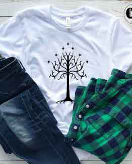 T-Shirt White Tree Of Gondor men women round neck tee. Printed and delivered from USA or UK