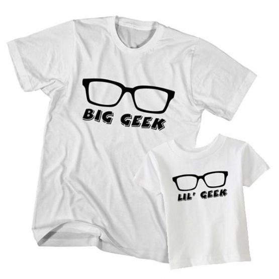 Dad and Son T-Shirt Big Geek Little Geek by Clotee.com Father and Son Matching Tee Shirt Set