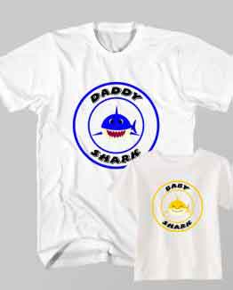 Father and Son Clothing T-Shirt Daddy Shark Baby Shark Doo Doo Do by Clotee.com Father and Son Matching Tee Shirt Set