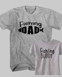 Father and Son Clothing T-Shirt Fishing Dad Fishing Buddy by Clotee.com Father and Son Matching Tee Shirt Set