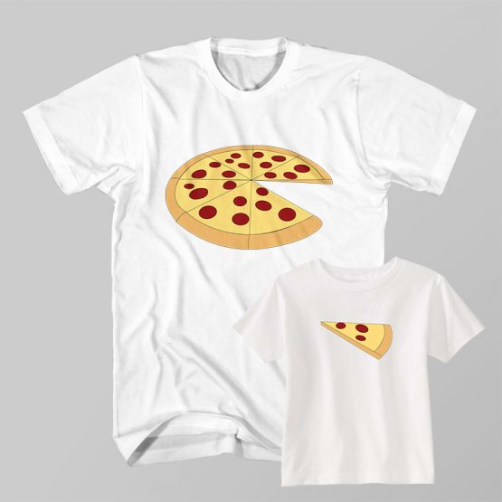 Dad and Son Matching T-Shirt Dad Whole Pizza Son Slice by Clotee.com Father and Son Matching Tee Shirt Set