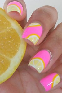 Lemon Summer Nail Design