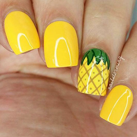 Pineapple Nail Design Idea