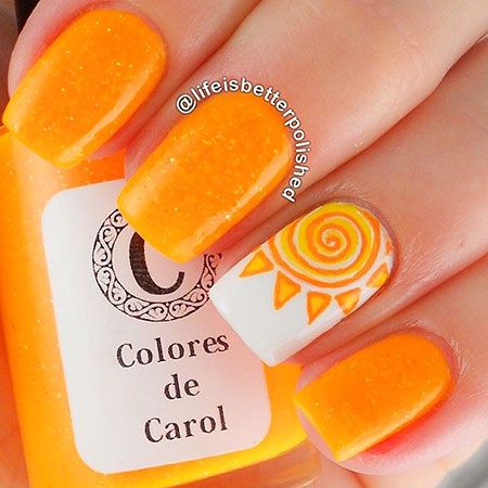 Orange Sunset Nail
