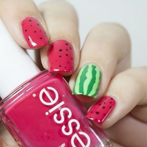 Watermelon Nail Art For Summer