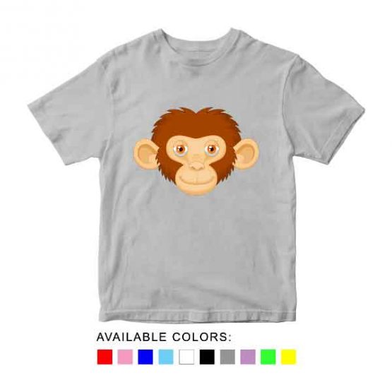 Monkey Toddler Kid Children T-Shirt Animal Head Toddler Children Tee. Printed and delivered from USA or UK.