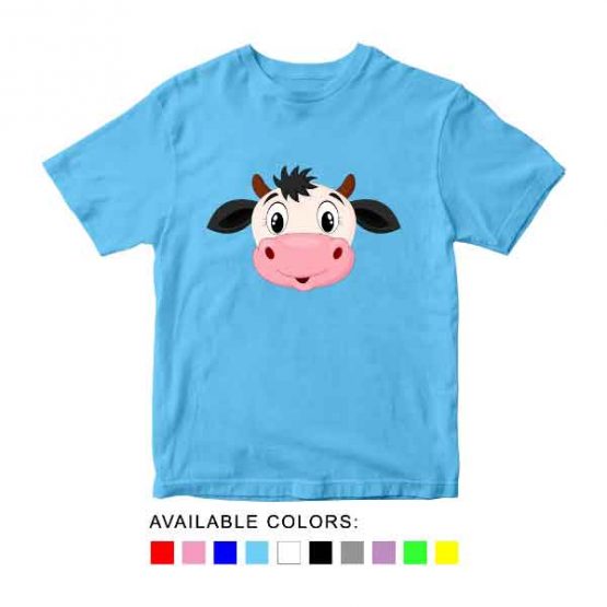 Cow Toddler Kid Children T-Shirt Animal Head Toddler Children Tee. Printed and delivered from USA or UK.