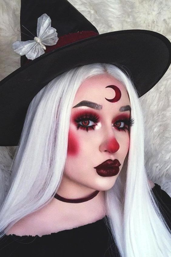 sexy spooky witch halloween makeup idea