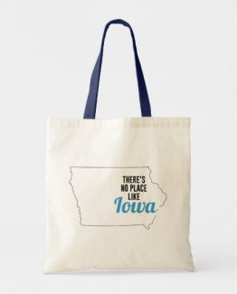 There is No Place Like Iowa Tote Bag, Iowa State Holiday Christmas, Iowa Canvas Grocery Shopping Reusable Bag, Iowa Home Base by Clotee.com There is No Place Like Home