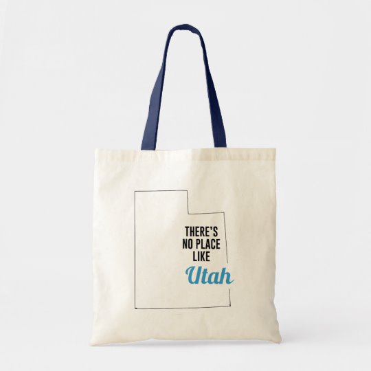 There is No Place Like Utah Tote Bag, Utah State Holiday Christmas, Utah Canvas Grocery Shopping Reusable Bag, Utah Home Base by Clotee.com There is No Place Like Home