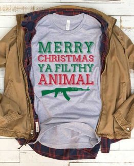 T-Shirt Merry Christmas Ya Filthy Animal men women funny graphic quotes tumblr tee. Printed and delivered from USA or UK.