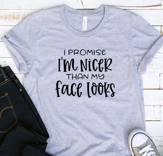 T-Shirt Adulting Nicer Than My Face Looks by Clotee.com Aesthetic Clothing