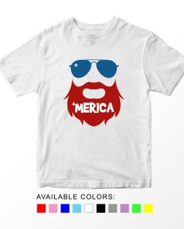 T-Shirt Beard 02 Patriotic Kids Independence Day 4th July by Clotee.com Aesthetic Clothing