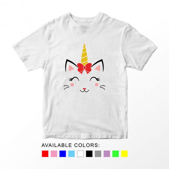 T-Shirt Caticorn With Bow by Clotee.com Aesthetic Clothing