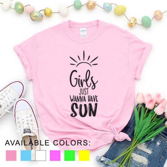 T-Shirt Vacation Girls Just Wanna Have Sun by Clotee.com Aesthetic Clothing