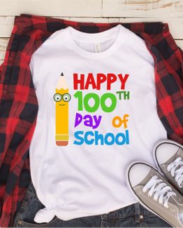 T-Shirt Happy 100th Day Of School 3 by Clotee.com Aesthetic Clothing