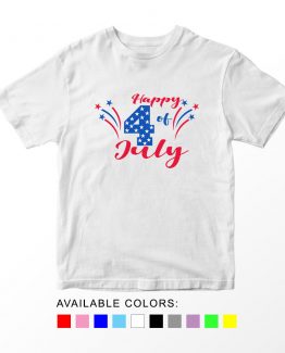 T-Shirt Happy Fourth Of July Patriotic Kids Independence Day 4th July by Clotee.com Aesthetic Clothing