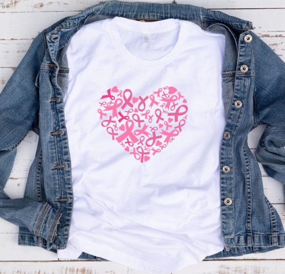 T-Shirt Cancer Awareness Hearts Ribbon Cancer by Clotee.com Tumblr Aesthetic Clothing