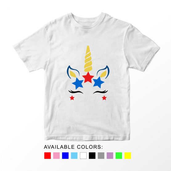 T-Shirt Unicorn 4th Of July 1 Patriotic Kids Independence Day 4th July by Clotee.com Aesthetic Clothing